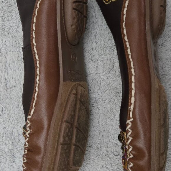 Predictions Brown Beaded  Slip-On Southwestern‎ Moccasin  Bohemian Flats Sz 6 - Picture 8 of 10